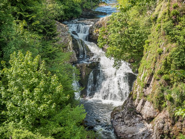 Reekie Linn waterfall, photo by George Logan Reekie Linn waterfall, photo by George Logan